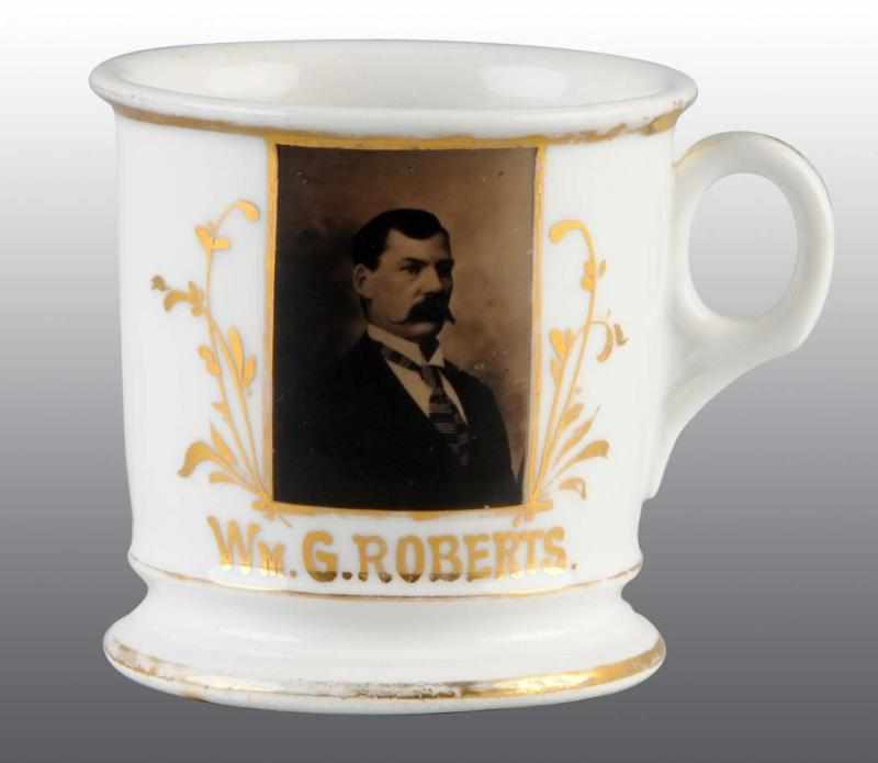 Appraisal: Portrait Occupational Shaving Mug Description Beautiful image of William G