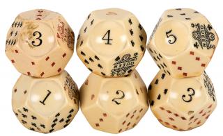 Appraisal: Set of Five Montana Dice and One Extra American ca