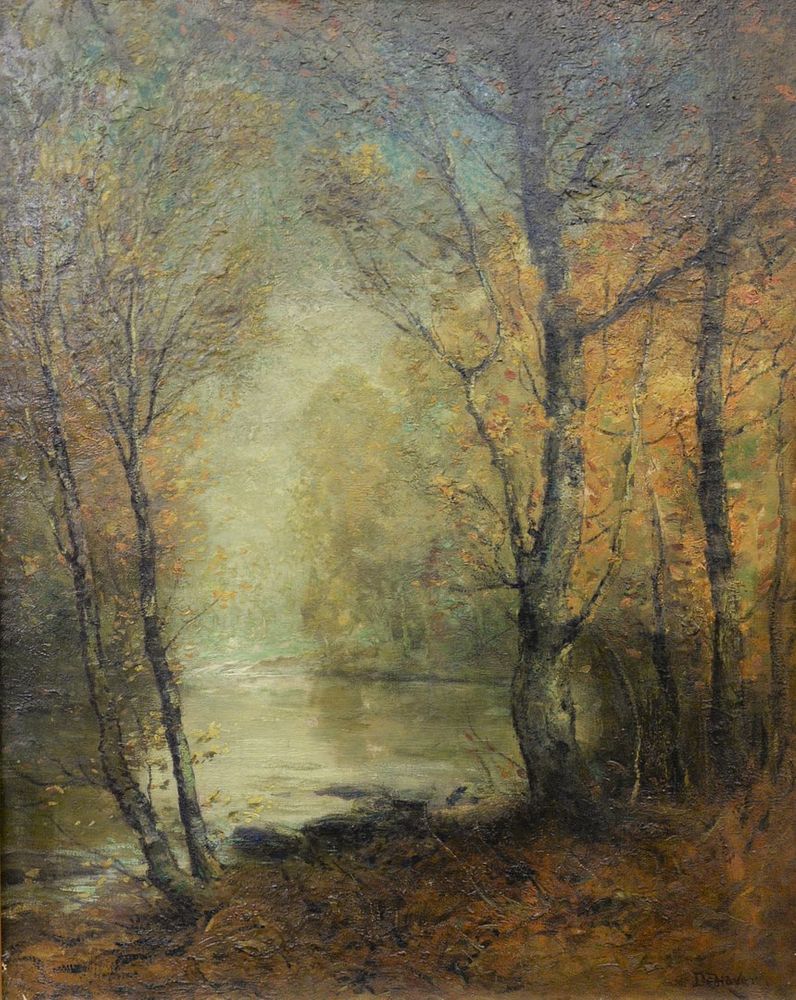 Appraisal: Franklin de Haven American - Wooded Stream oil on canvas