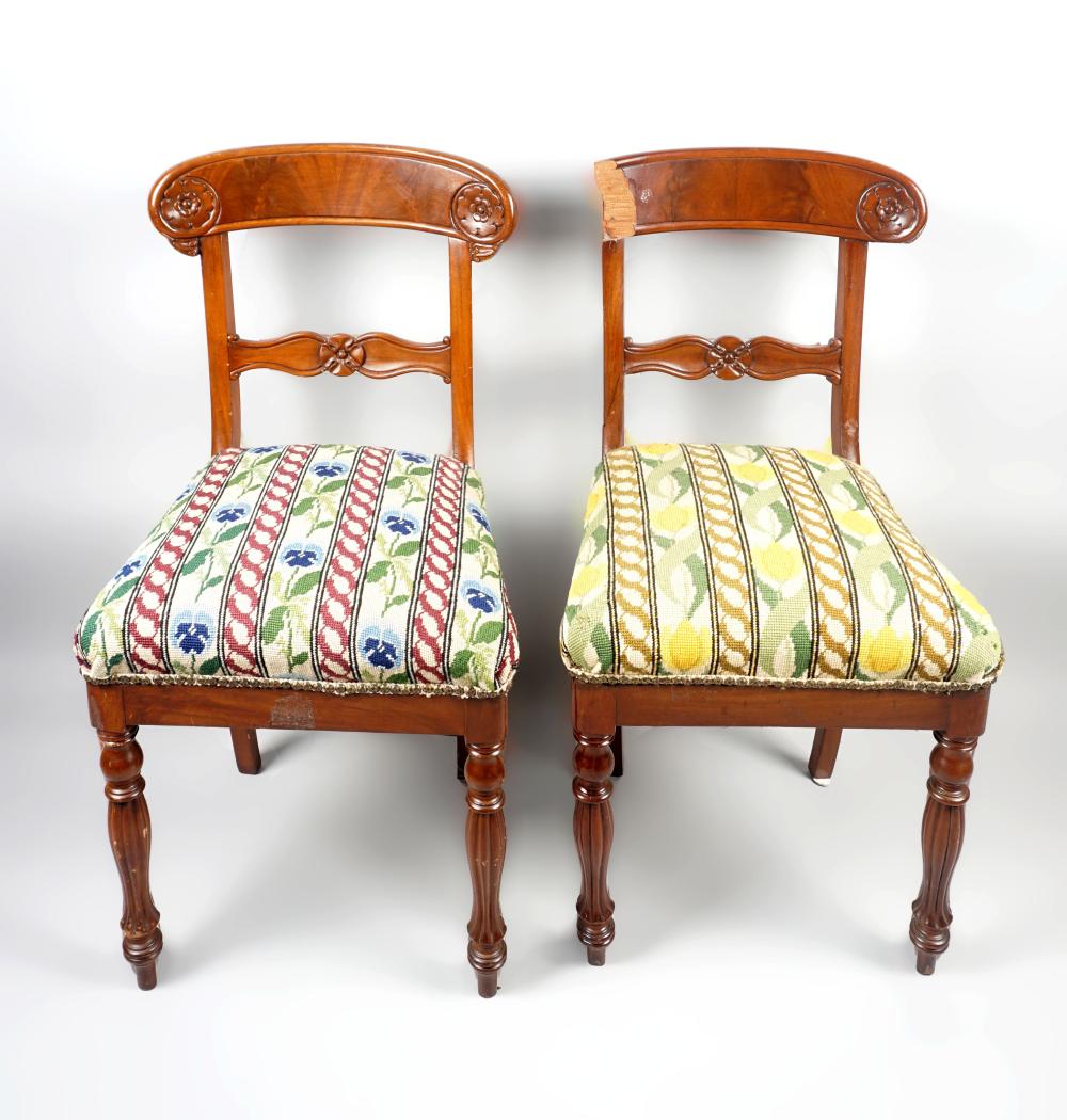 Appraisal: PAIR OF WILLIAM IV MAHOGANY SIDE CHAIRS SECOND QUARTER TH