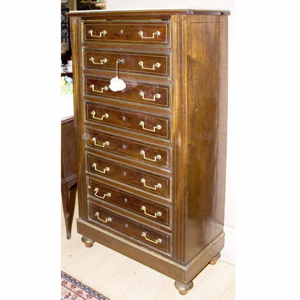 Appraisal: Louis XVI Style Tall Chest of Drawers Height inches width