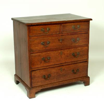 Appraisal: A SMALL GEORGE III OAK CHEST early th century of