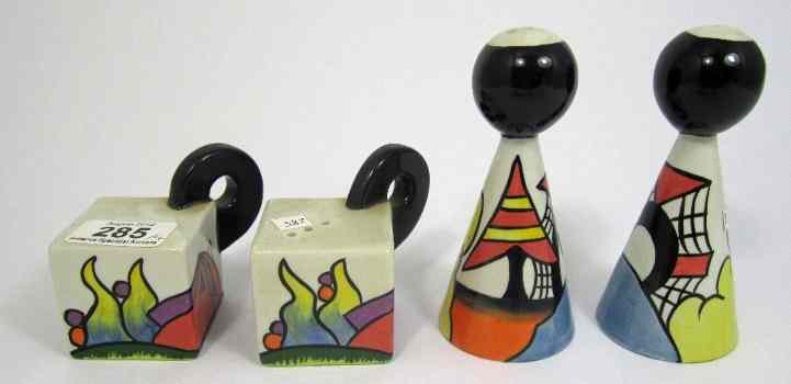 Appraisal: Lorna Bailey Cruet Sets comprising of Art Deco Bridge and