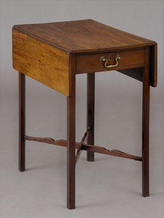 Appraisal: GEORGE III MAHOGANY PEMBROKE TABLE With rectangular top and flaps