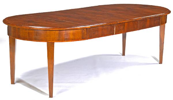 Appraisal: An Italian Neoclassical inlaid walnut dining table th century The