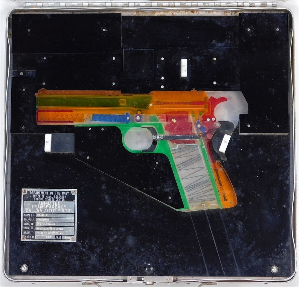 Appraisal: U S Navy Animated Transparency Auto Pistol United States Circa