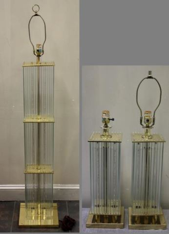 Appraisal: Midcentury Sciolari Glass Rod Lamp Lot Includes a pair of