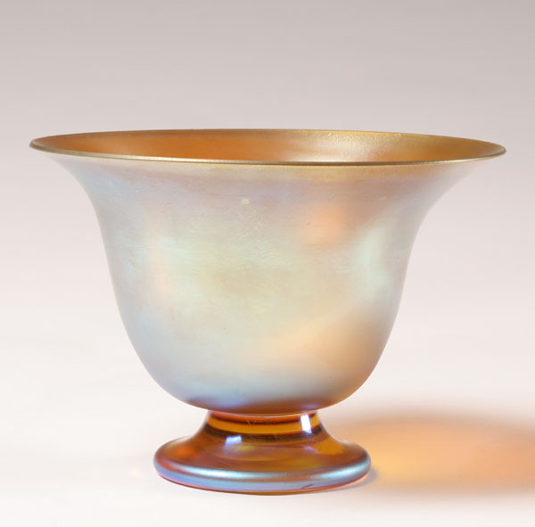 Appraisal: Iridescent gold art glass bowl probably WMF Myra early th