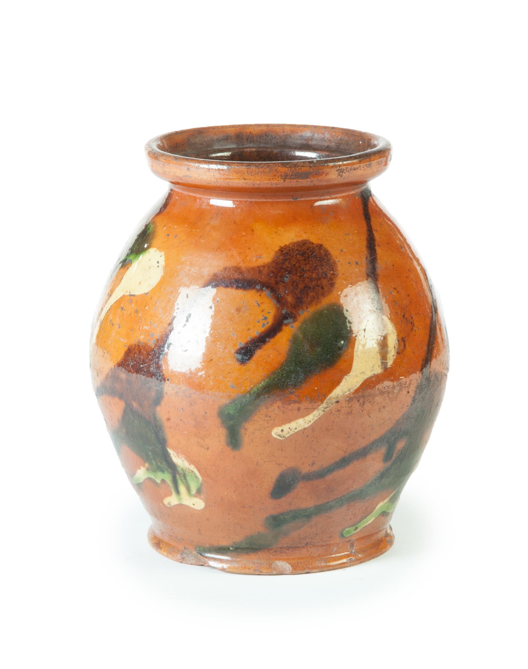 Appraisal: AMERICAN REDWARE JAR Attributed to Nathaniel Rochester New York st