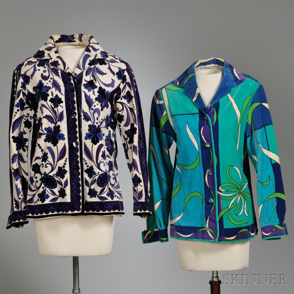 Appraisal: Two Emilio Pucci Velvet and Silk-lined Lady's Jackets Florence Italy