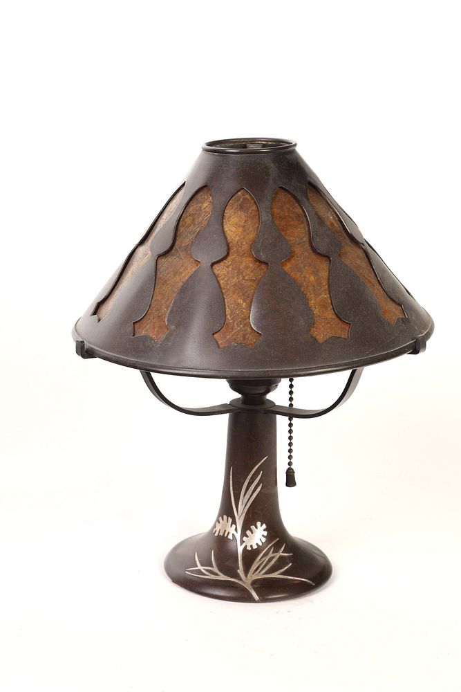 Appraisal: Heintz Pine Needle Bronze Boudoir Lamp ca Heintz Bronze Boudoir