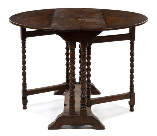 Appraisal: Sale Lot A Jacobean Style Oak Drop Leaf Table the