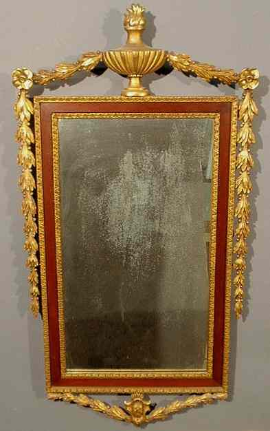 Appraisal: Federal style gilt and mahogany framed mirror early th c