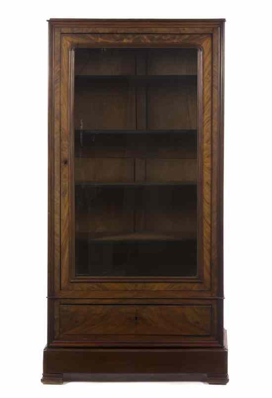 Appraisal: A Louis Philippe Burlwood Vitrine having a rectangular top over