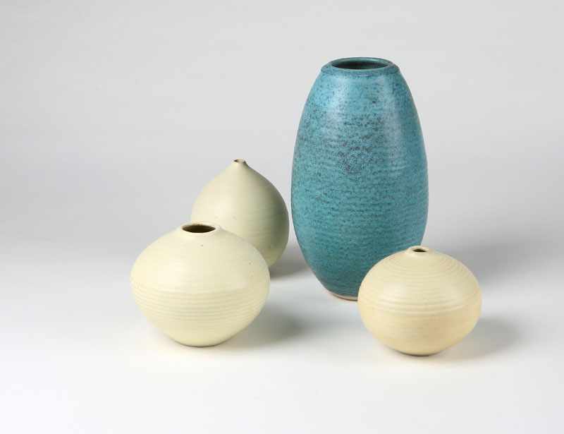 Appraisal: A group of four Otto Heino glazed stoneware vases Marked