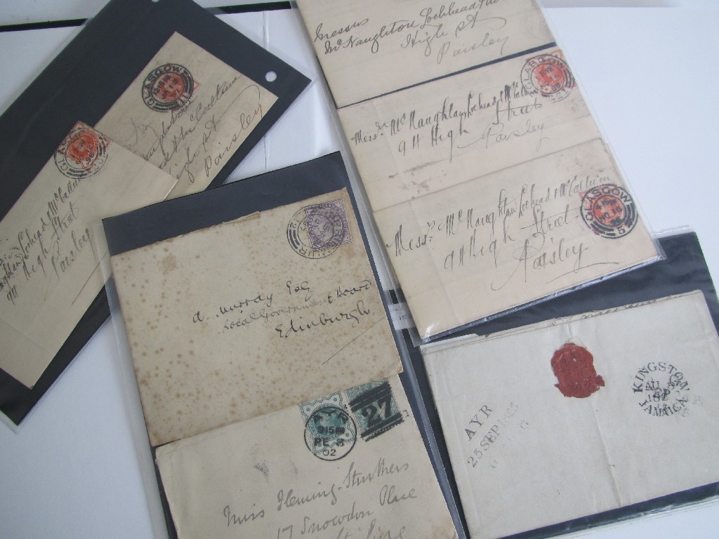 Appraisal: Victorian group comprising franked envelopes Penny Red two pence blue