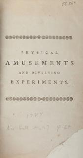 Appraisal: Pinetti Giuseppe Physical Amusements and Diverting Experiments London Modern quarter