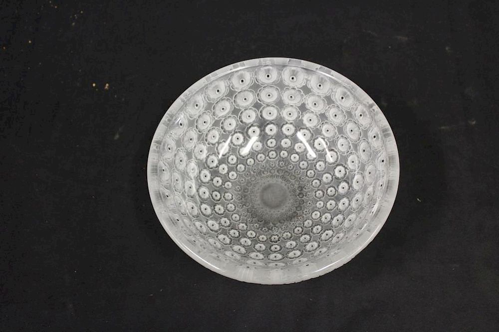 Appraisal: LALIQUE France Nemours Bowl From a Westchester estate - Dimensions