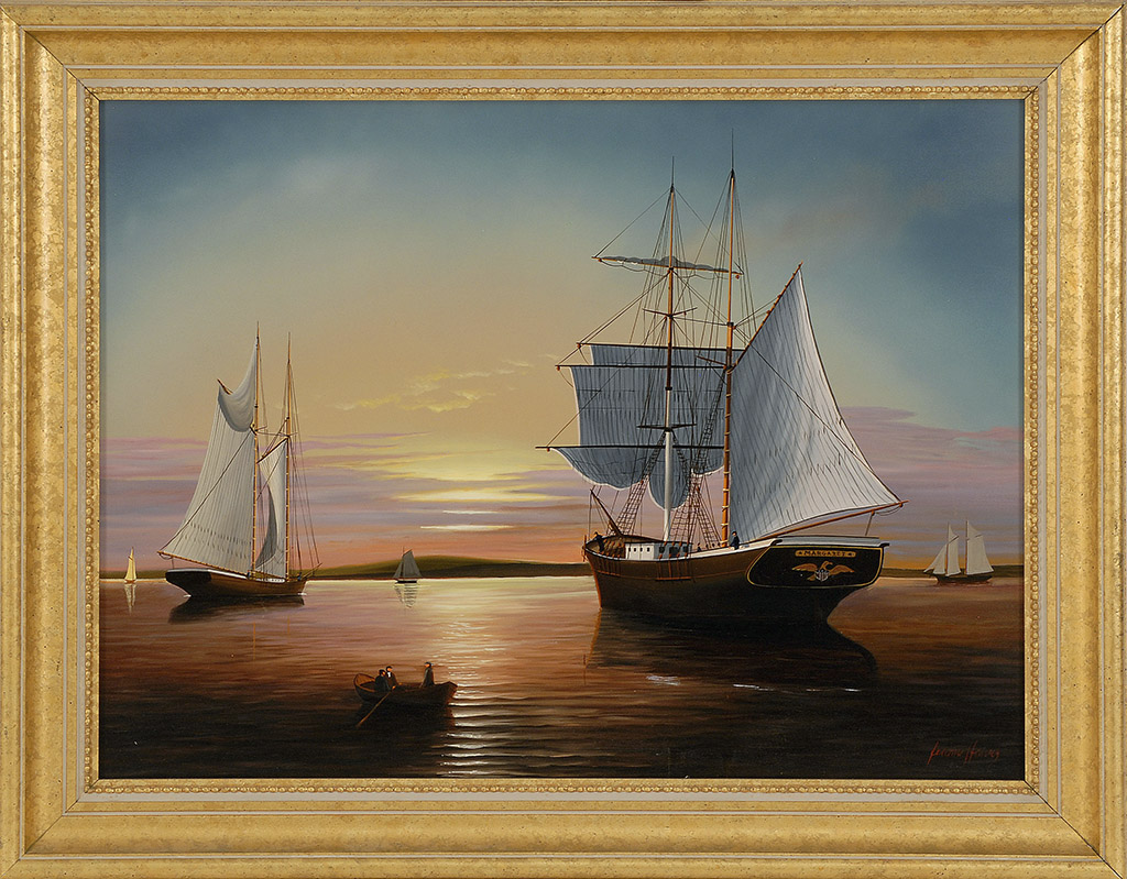 Appraisal: JEROME HOWESAmerican b The ship Margaret and other vessels at