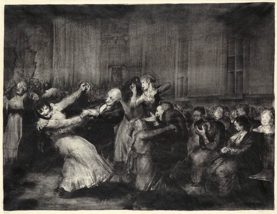 Appraisal: GEORGE BELLOWS Dance in a Madhouse Lithograph on thin wove