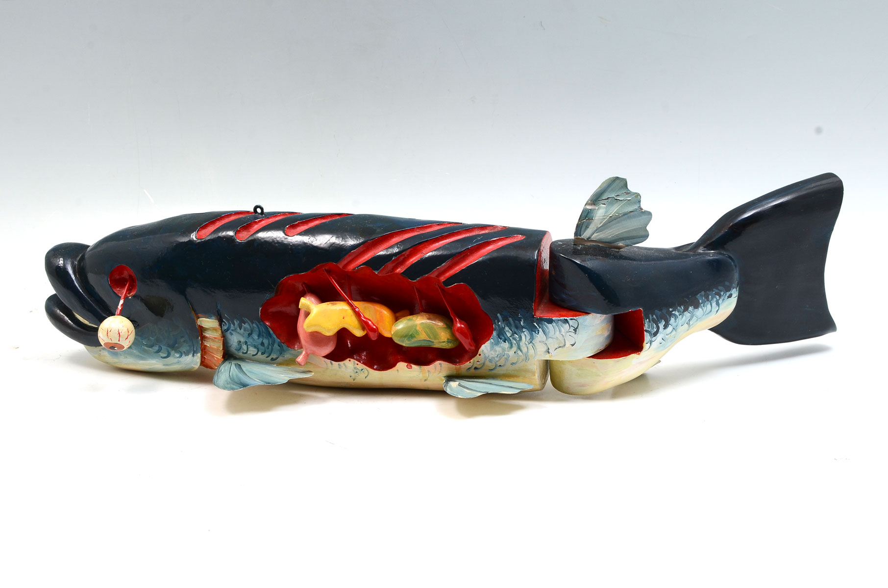 Appraisal: LARGE GROTESQUE AAGE BJERRING JOINTED FISH DECOY '' in length