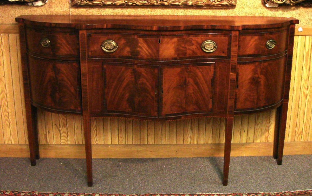 Appraisal: ALTERED ANTIQUE AMERICAN HEPPLEWHITE ALTERED SIDEBOARD Circa In mahogany with