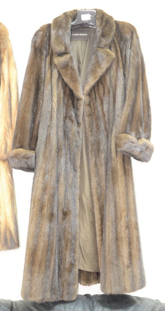 Appraisal: Chloe Goldin Feldman brown mink full length coat Chloe Goldin