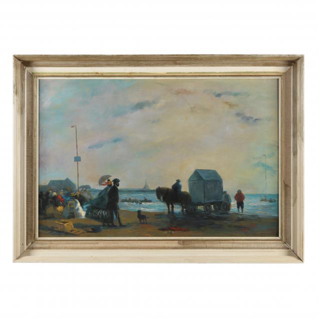 Appraisal: AFTER EUG NE BOUDIN FRENCH - ON THE BEACH AT