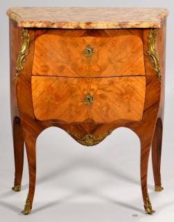 Appraisal: French Louis XV Style Commode Inlaid French Louis XV style