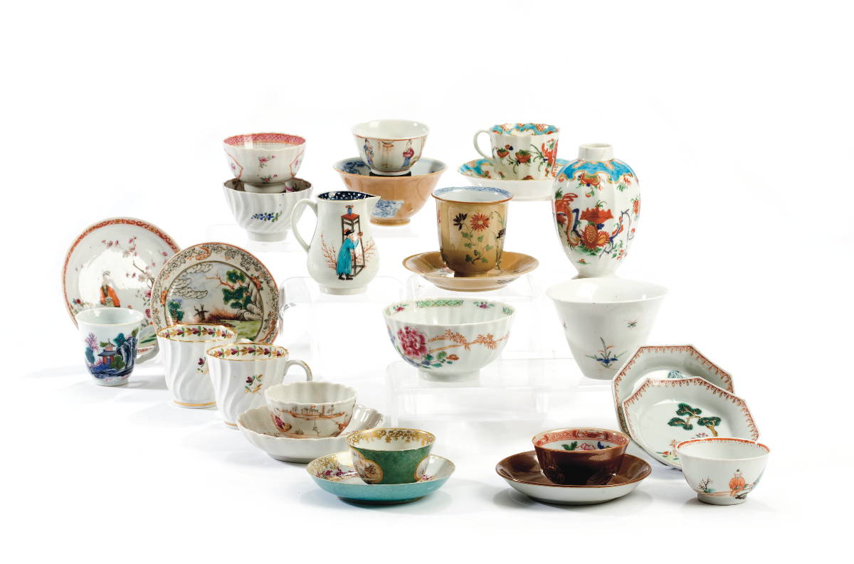 Appraisal: GROUP OF CHINESE ENGLISH AND GERMAN PORCELAIN TEAWARES A true