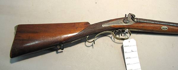 Appraisal: A Belgian double barrel percussion shotgun by LePage Not serialized