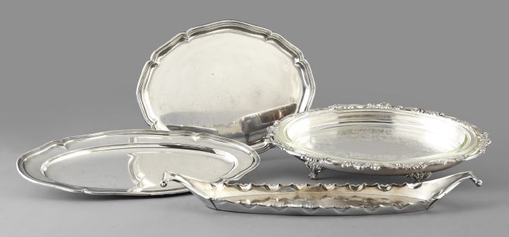 Appraisal: Group of Four Silver Platters consisting of an attractive Edwardian