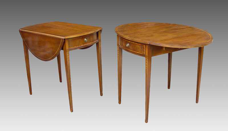 Appraisal: PAIR BAKER FINE FURNITURE PEMBROKE TABLES String and marquetry inlay