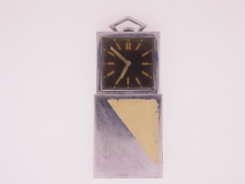 Appraisal: Swiss Art Deco style sliding travel watch chrome case as