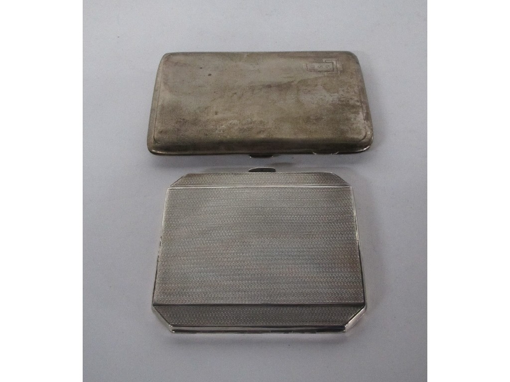 Appraisal: Lot comprising two silver cigarette cases