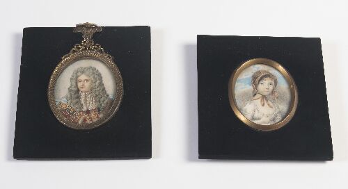 Appraisal: An early th century portrait miniature of a lady cm