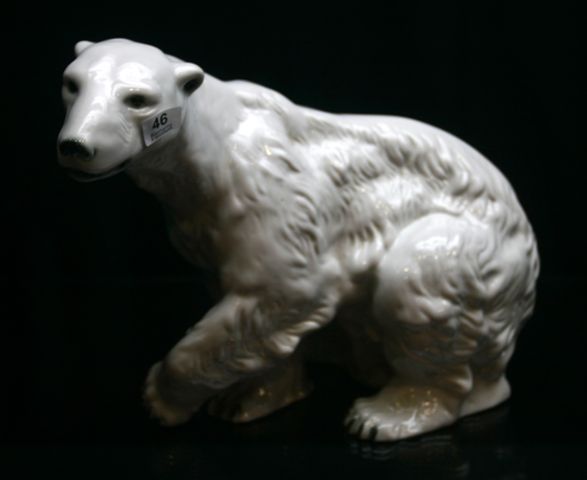 Appraisal: A Royal Dux figure of a polar bear cms high