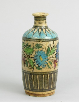 Appraisal: A Persian Glazed Ceramic Bottle Vase A Persian glazed ceramic