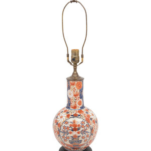 Appraisal: An Imari Palette Porcelain Vase Mounted as a Lamp Late