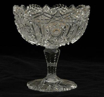 Appraisal: American Brilliant Cut Glass Compote in in diam