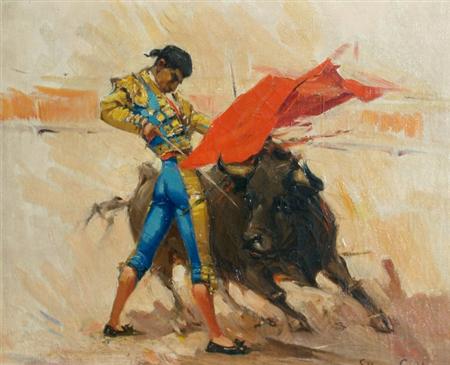 Appraisal: Carlos Ruano Llopis Spanish - Matador and Bull Estimate nbsp