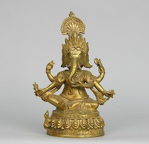 Appraisal: Ganesh Statue Tibetian ca th Century Bronze gilt and polychrome