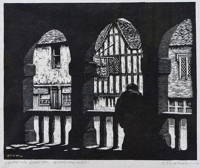 Appraisal: SYDNEY THOMAS CH WEEKS - 'Chipping Campden Gloucestershire' wood block