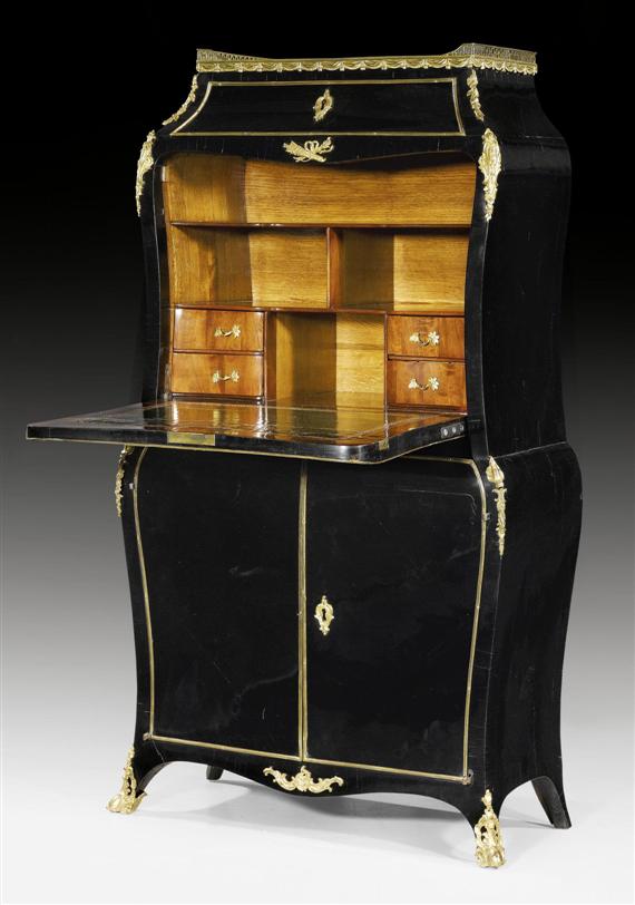 Appraisal: LACQUER SECRETAIRE VIOLON Louis XV from the circle around J