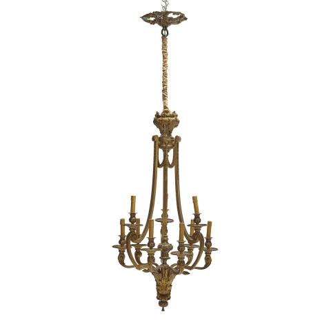 Appraisal: Napoleon III Gilt Bronze Nine Light Chandelier late th century