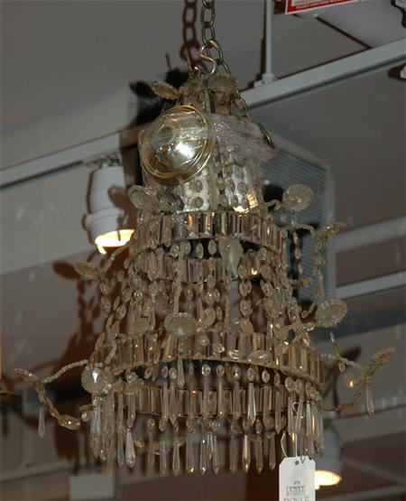 Appraisal: Neoclassical Style Cut Glass Single-Light Chandelier Estimate -