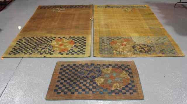 Appraisal: Three Antique Throw Rugs From a Scarsdale NY estate Dimensions