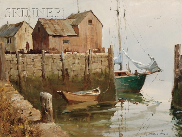 Appraisal: Marshall Woodside Joyce American - Motif A Rockport Harbor View