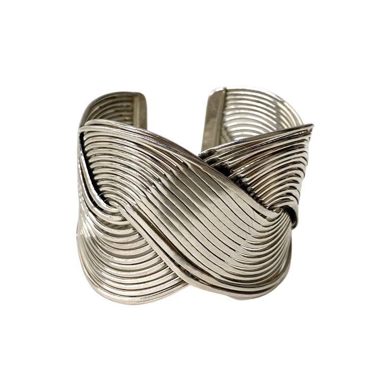 Appraisal: Sterling Silver Braided Design Cuff Bracelet Sterling Silver Braided Design