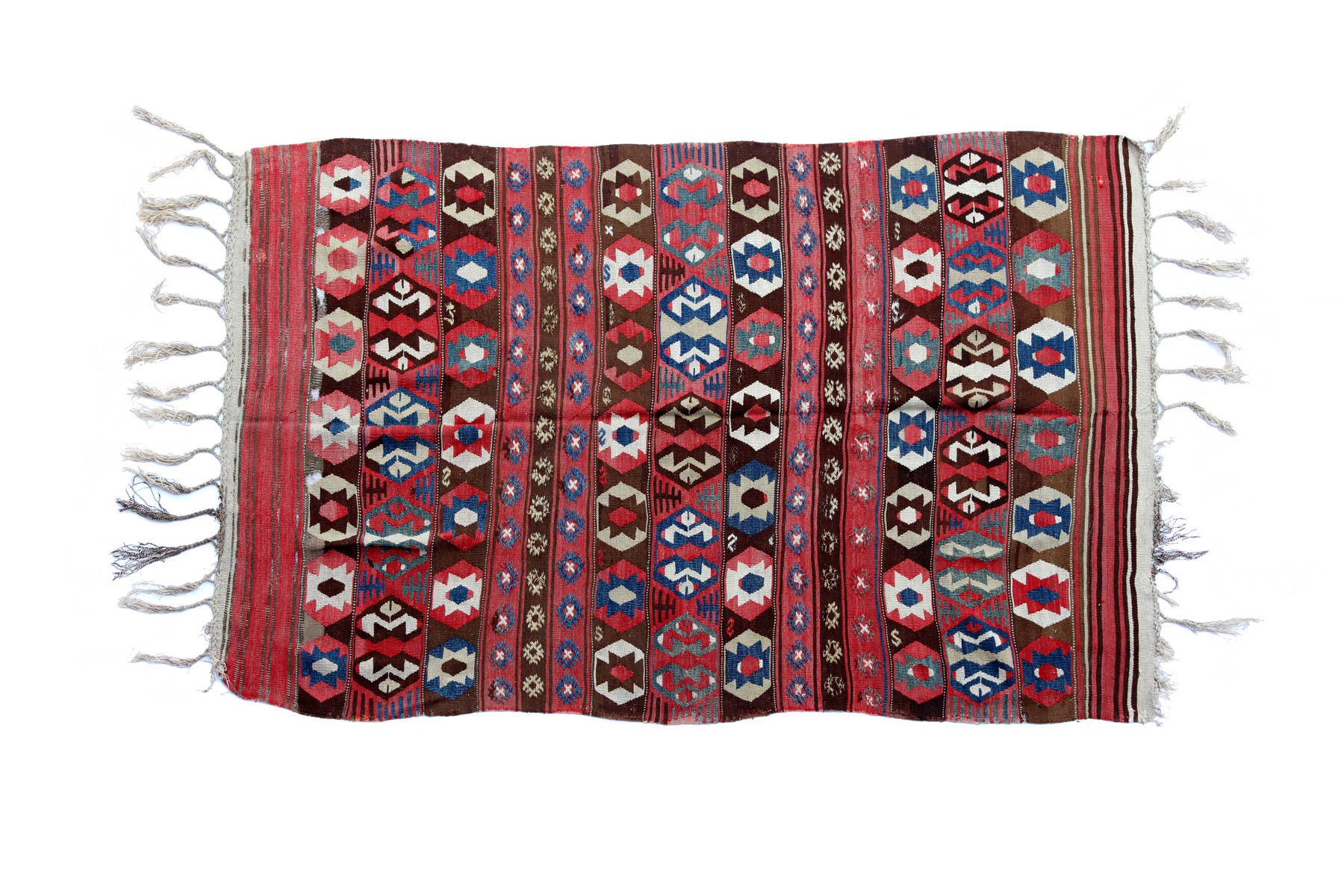 Appraisal: ORIENTAL RUG Kilim Flat woven in red blue and tan